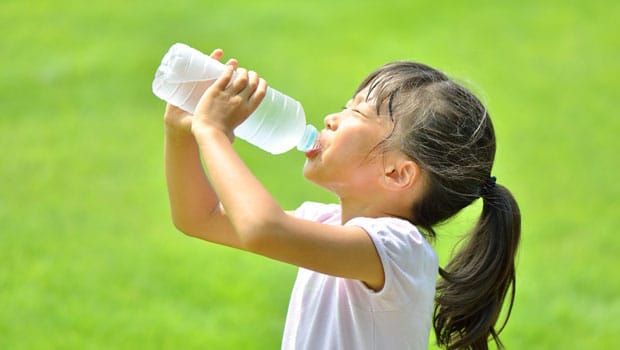 Child drinking water