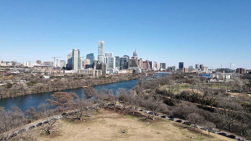 The skyline of Austin, Texas.