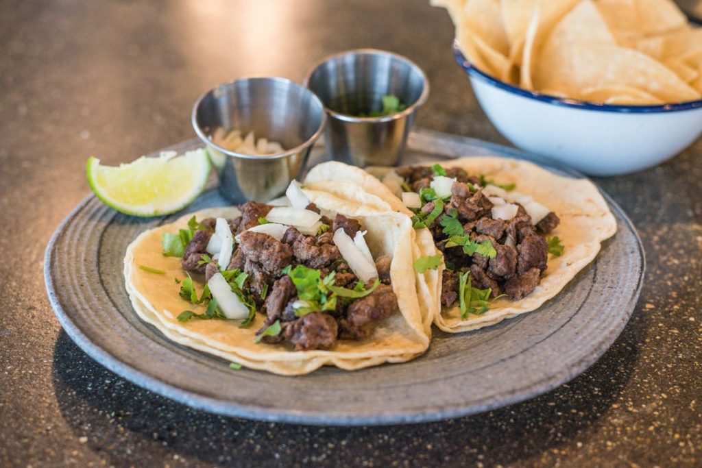 A plate of "Tex-Mex" style tacos.