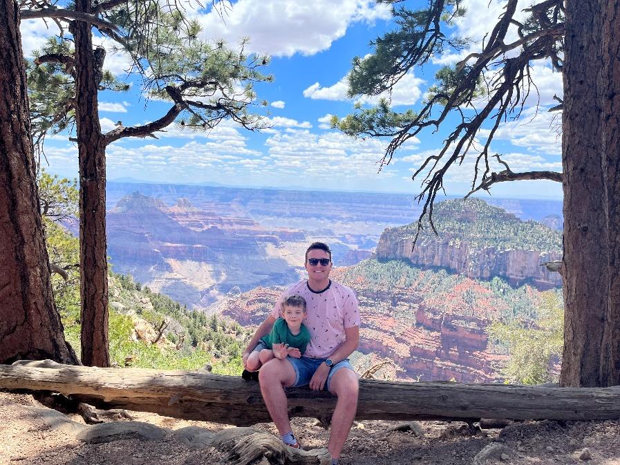 Au pair, Paul (24, South Africa) visiting the Grand Canyon.