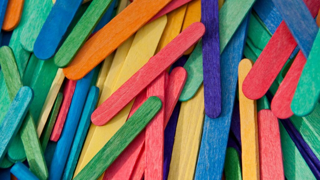 colorful popsicle sticks