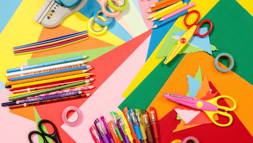 Craft supplies for au pair and host children to use