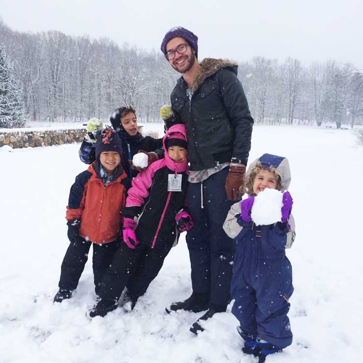 Adriaan and his host kids during his first placement.