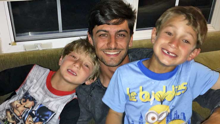 Au pair Taynan and his host boys.