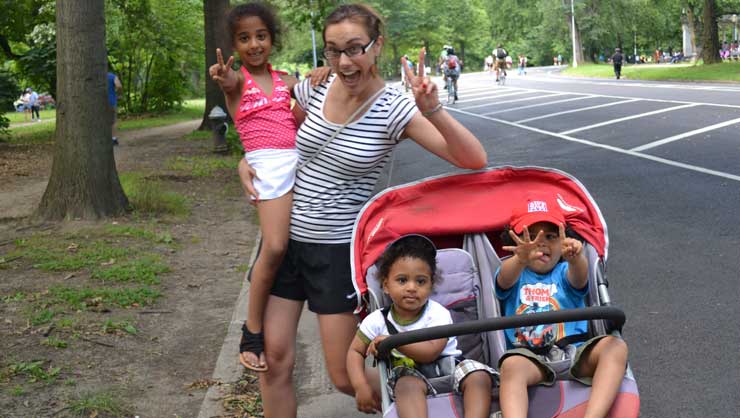 Elisabeth and her host kids.