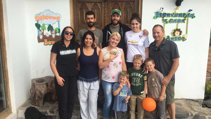Host family Hubbard traveled from New York to Ecuador to meet their au pairs’ families.