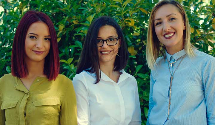 Una with her co-founders of StressLess.