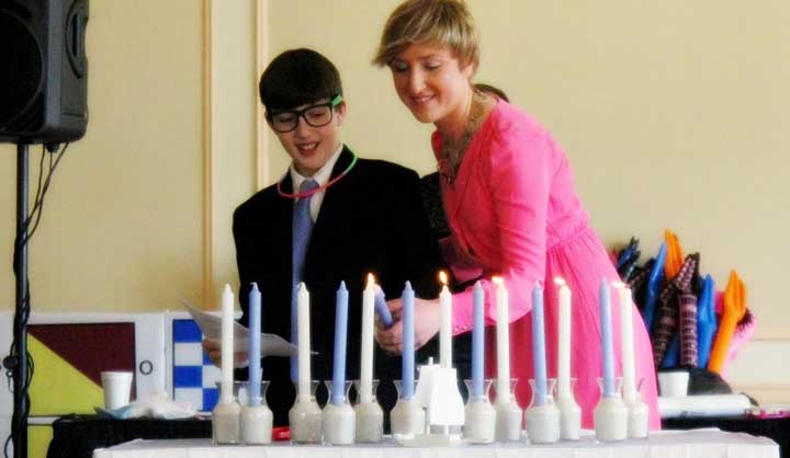 Una and her host child, Harrison, at his bar mitzvah.